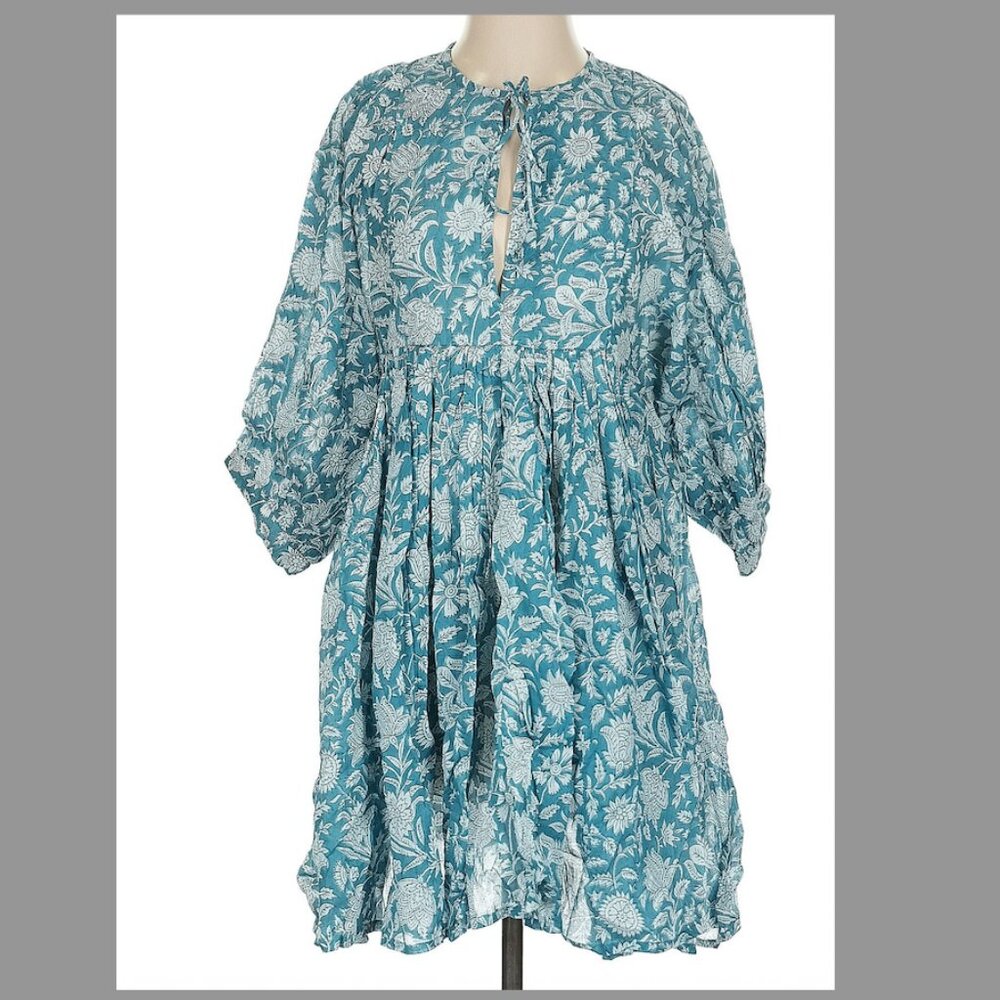SOLD Daughters of India Kyra Mini Dress ~ Ocean Blue XS (sold out)